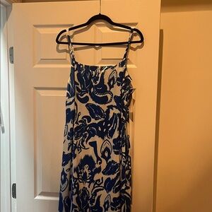 Stylish Blue and White Maxi Dress